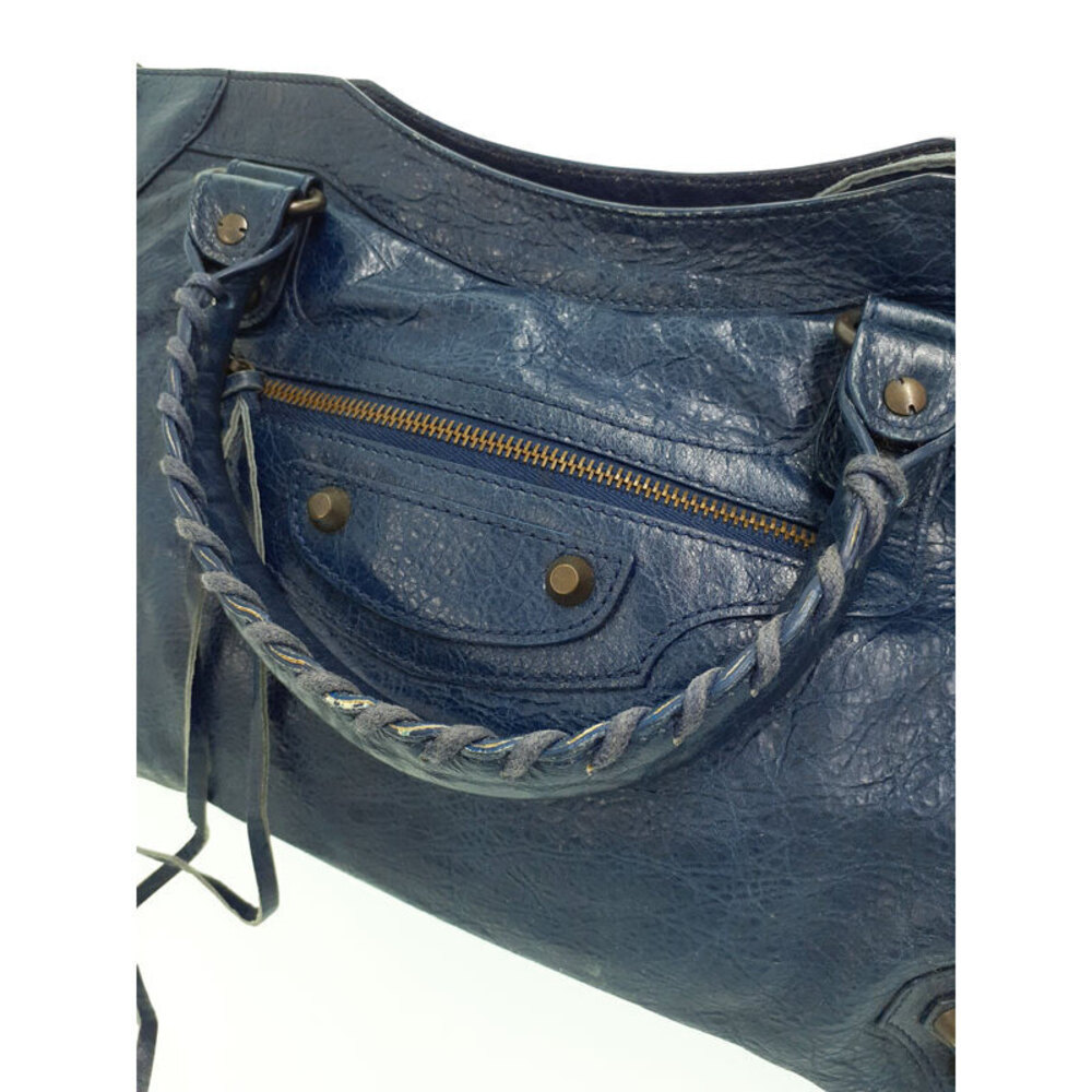 Balenciaga The City Leather Shoulder Bag Blue - Picture 6 of 9